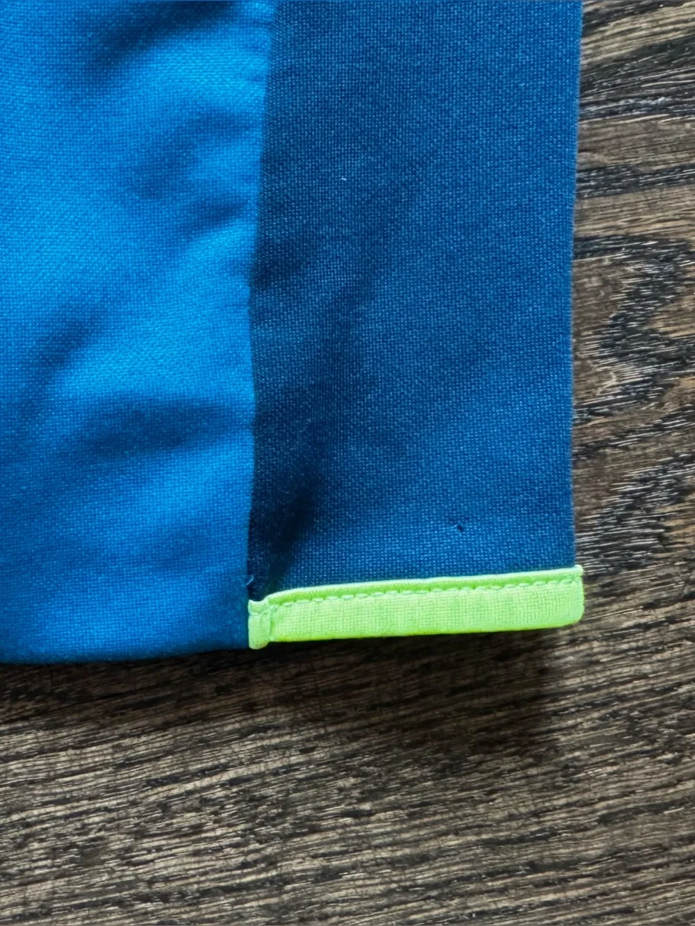 Old Navy Blue & Black Boys Active Hooded Pullover with Neon Yellow Trim